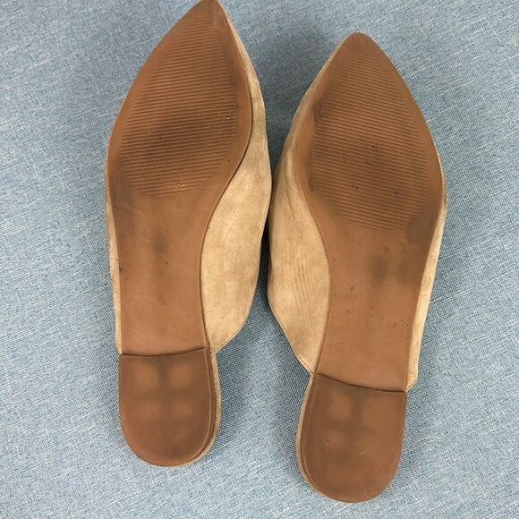 Steve Madden Friends Tan Suede Chain Pointed-Toe Loafer Slides Size 10 M - Picture 8 of 8